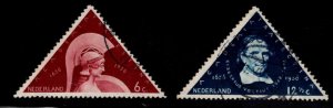 Netherlands Scott 204-205 Used 1936 triangular stamp set