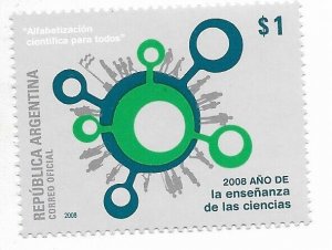 ARGENTINA 2008 TEACHING OF SCIENCES EDUCATION 1 VALUE MINT NEVER HINGED