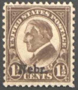 Scott #670 1929 1½¢ Warren G. Harding rotary Nebraska overprint MNH OG