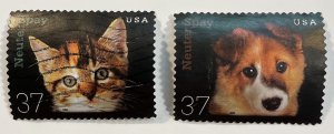 US #3670,3671 Used - Neuter Spay Kitten / Cat Puppy / Dog  [US19.1.2]