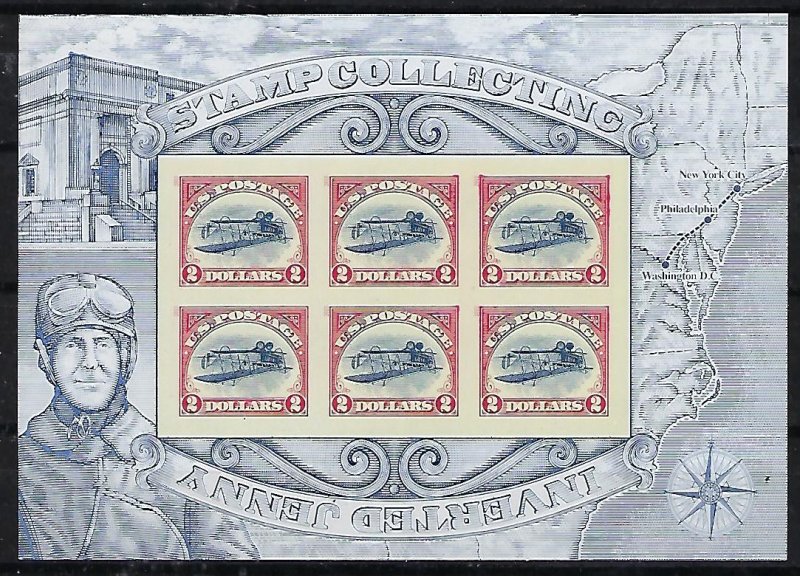 Modern Imperforate  Stamps Catalog # 4806b Pane of 6 Inverted Jenny Airplane