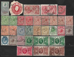 COLLECTION LOT OF 32 GREAT BRITAIN KG5 STAMPS 1911+ CV +$144