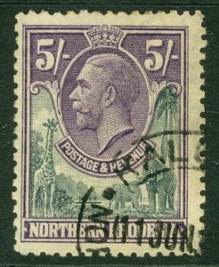 SG 14 Northern Rhodesia 1925-29. 5/- slate-grey & violet. Very fine used