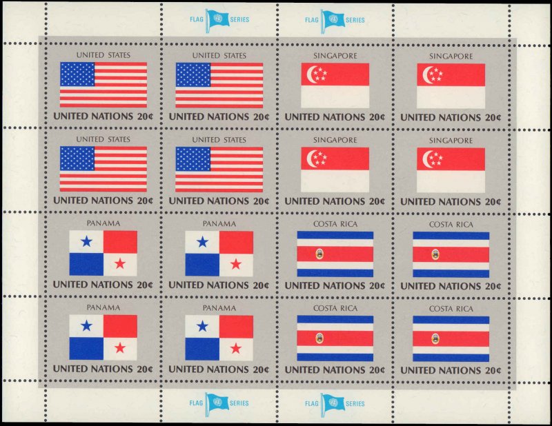 1981 United Nations #350-365, Complete Set(4), Set of 4 Different Panes of 16...