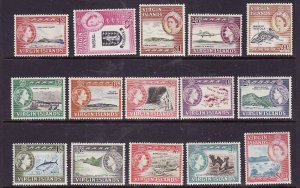 Virgin Is.-Scott#144-58-unused light hinged QEII definitive set-1964-