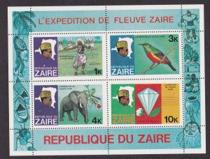 Zaire # 905a & 909a, President Mobuto & Scenes, Souvenir Sheet, NH, 1/2 Cat.