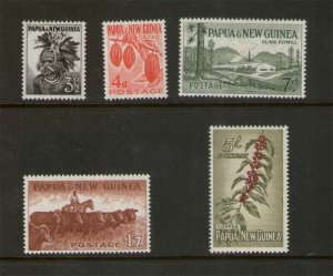 Papua New Guinea 1958 Sc 139,140,142,144,146 MNH