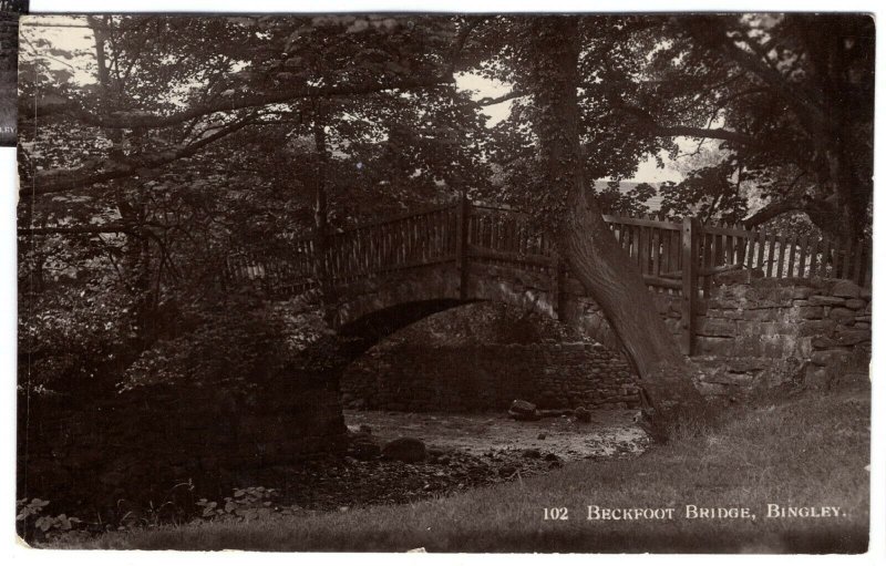 GB Yorks Card *ELDWICK/ BINGLEY* RUBBER Beckfoot Bridge CDS 1920{samwells}PD146