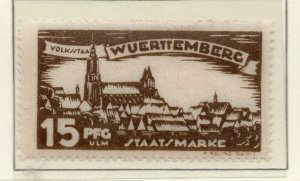 Wurttemberg 1920 Early Issue Fine Mint Hinged 15pf. NW-121281