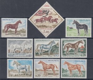 MONACO Sc # 781-8,C77 CPL MNH  VARIOUS HORSES