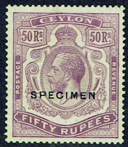 CEYLON 1921 50r dull purple with SPECIMEN overprint - 42278