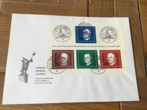 Germany large Hanover Linden 30 Years BSV Adenauer  Stamps cover  Ref 56025