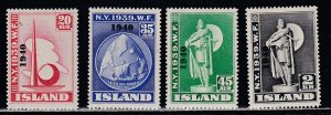 Iceland #  232-235, Worlds Fair Stamps Overprinted, Mint Hinged, 1/2 Hinged Cat.