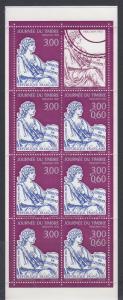 France Sc 2568a MNH. 1997 unfolded booklet, Pane of 7 + Tab, Rights of Man