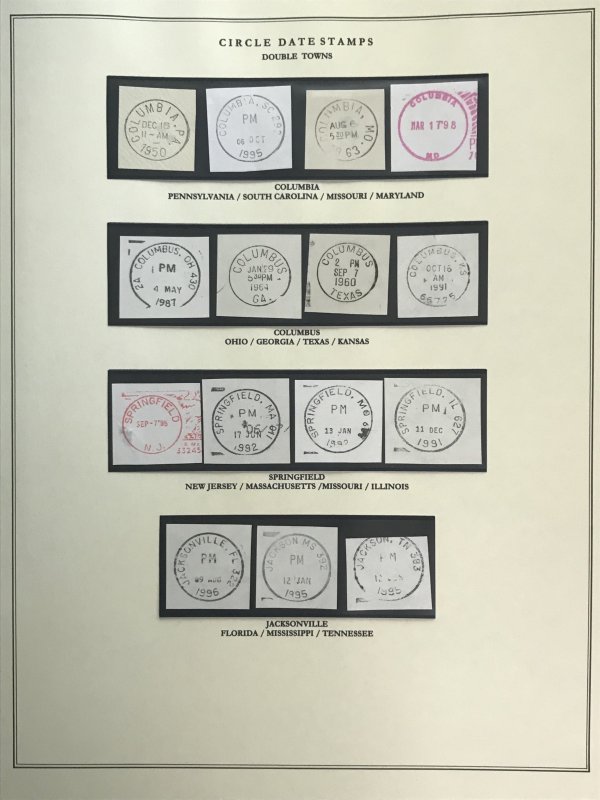 US Circular Date Stamp Collection (Odd/Boys/Girls/Double Town/Port/City/State)