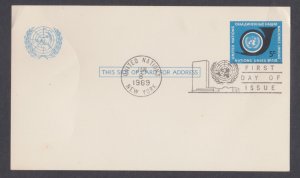 UNITED NATIONS UNO - 1969 5c AIR MAIL POSTCARD - FDI