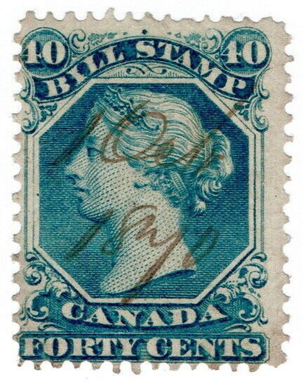 (I.B) Canada Revenue : Bill Stamp 40c (1865)