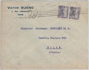 59303 - TUNISIA Tunis - POSTAL HISTORY: COVER to ITALY - 1923