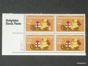 BOBPLATES #1940 Christmas Plate Block F-VF MNH ~ See Details for #s/Pos