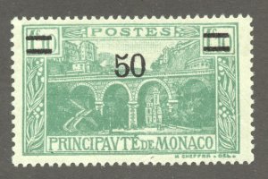 Monaco Scott 96 Unused LHOG - 1931 50c on 1.10fr Surcharged - SCV $14.00