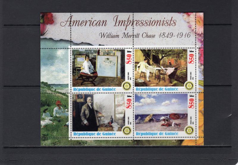 Guinea 2003 American Impressionists William Merritt Chase  Sheetlet (4) MNH