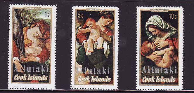 Aitutaki-Sc#48-50- id7-unusd NH set -Christmas-Paintings-1972-