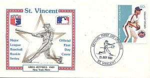 ST. VINCENT 1989 BASEBALL GREG JEFFRIES METS FDC