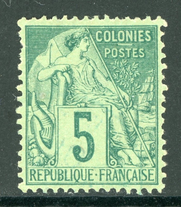 France Colonies 1881 Peace & Commerce 5¢ Green Sc# 49 Mint D669