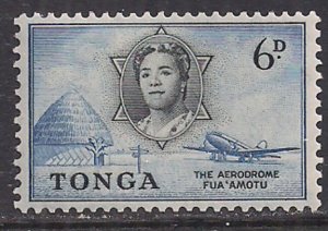 Tonga 1953 QE2 6d Aerodrome MNH SG 108 ( G290 )