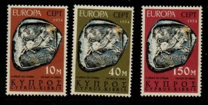 Cyprus Sc 416-18 1974 Europa stamp set mint NH