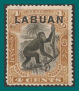 Labuan 1900 Orang-utan, Brown, mint #96,SG112