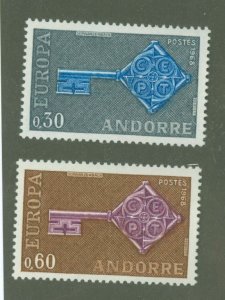 Andorra (French) #182-183 Mint (NH) Single (Complete Set) (Europa)
