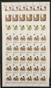 Ghana 1988 #1051-4 Sheet, U.N. Universal Immunization, MNH.
