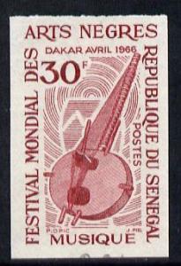 Senegal 1966 Negro Arts 30f (Musical Instrument) imperf c...