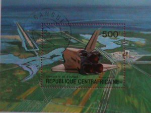 CENTRAL AFRICAN:  1981- SPACE SHIP-CTO-NH-SHEET LAST ONE. CTO SHEET