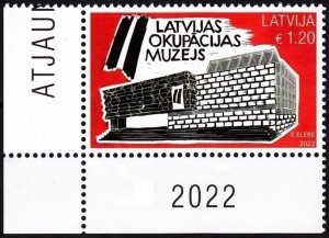 LATVIA 2022-13 History: Reconstructed Museum of Occupation. CORNER, MNH