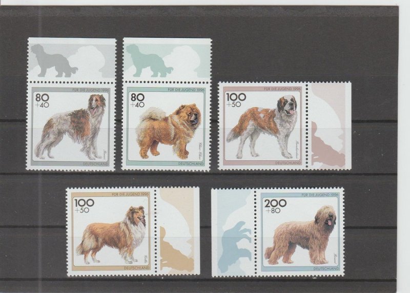 Germany  Scott#  B792-B796  MNH  (1996 Dogs)