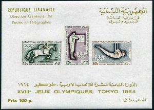 Lebanon 431-C426,C426a,MNH.Michel 888-893,Bl.26. Olympics Tokyo-1964.Fencing, 