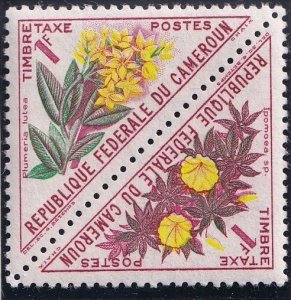 Cameroun J36-J37 (mnh, pencil marks) 1fr Plumeria lutea & Ipomoea (1963)