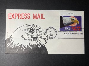 1988 USA First Day Cover FDC Terre Haute IN No Address Eagle Express Mail 53