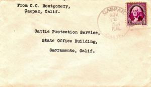 United States California Caspar 1934 non-standard 4c-bar  1874-1964  3c Washi...