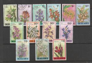 Malawi 1979/82 Orchids 13 Vals to 2K as shown, FU & good perfs 