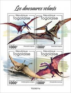 TOGO - 2023 - Flying Dinosaurs - Perf 4v Sheet - Mint Never Hinged