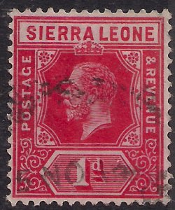 Sierra leone 1912 - 21 KGV 1d Carmine Red used Die 1 SG 113 ( 637 ) 