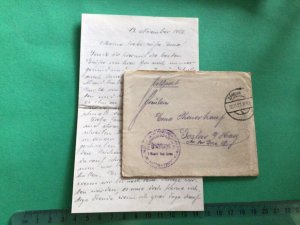 Germany WW1 1917  Fieldpost letter and cover A15419