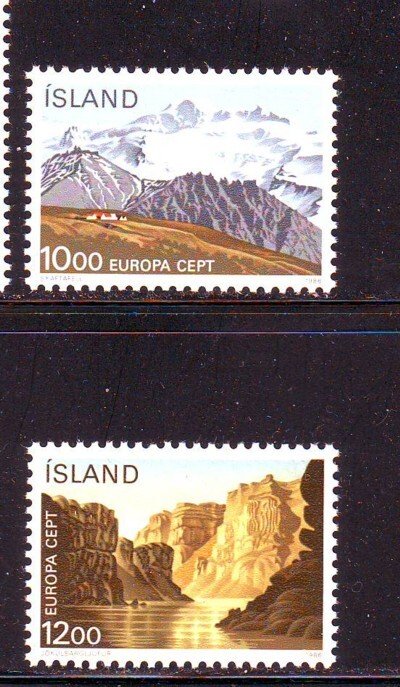 Iceland Sc 622-3 1986 Europa Nat Parks stamp set mint NH