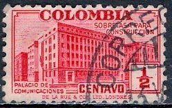 Colombia; 1940: Sc. # RA9: Used Single Stamp