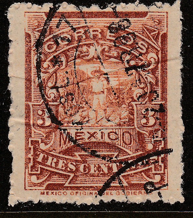 MEXICO 259 3¢ MULITA WMK INTERLACED RM USED  F-VF. (159)