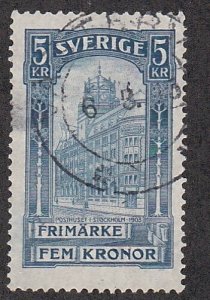 Sweden # 66, Stockholm Post Office, Used, Thin, 1/4 Cat.