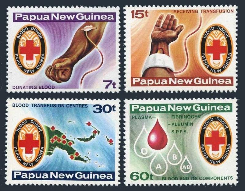 Papua New Guinea 521-524,MNH.Michel 394-397. Red Cross.Blood Transfusion,Donor